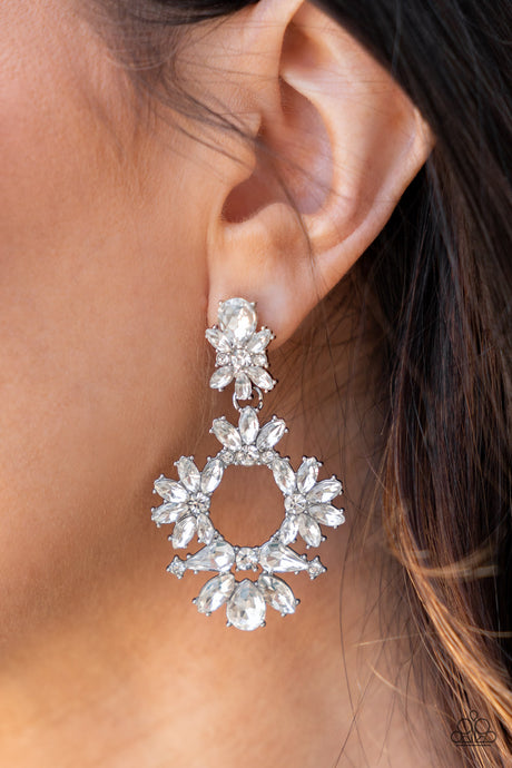 Paparazzi ~ Leave them Speechless ~ White Post Earrings