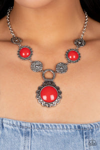 Paparazzi ~ Poppy Persuasion ~ Red Necklace Set