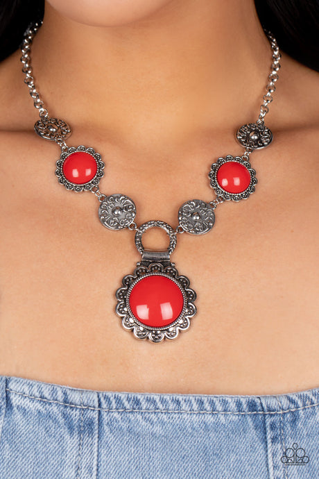 Paparazzi ~ Poppy Persuasion ~ Red Necklace Set