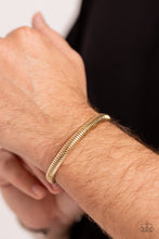 Load image into Gallery viewer, Paparazzi ~ Let It RIB ~ Men&#39;s Gold Cuff Bracelet