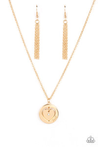 Paparazzi ~ Heart Full of Faith ~ Gold Inspirational Necklace Set