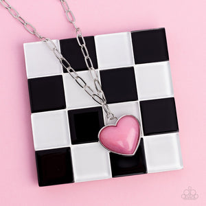 Paparazzi ~ Everlasting Endearment ~ Pink Heart Pendant Necklace Set