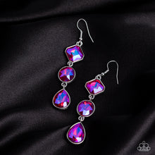 Load image into Gallery viewer, paparazzi ~ Reflective Rhinestones ~ Pink Iridescent Earrings