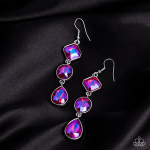 paparazzi ~ Reflective Rhinestones ~ Pink Iridescent Earrings