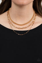 Load image into Gallery viewer, Paparazzi ~ Galvanized Grit ~ Gold Necklace Set