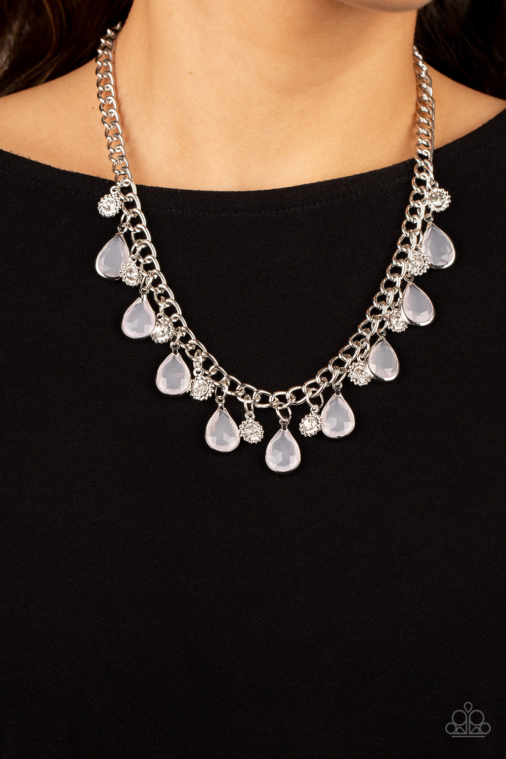 Paparazzi ~ Frosted and Framed ~ White Necklace Set