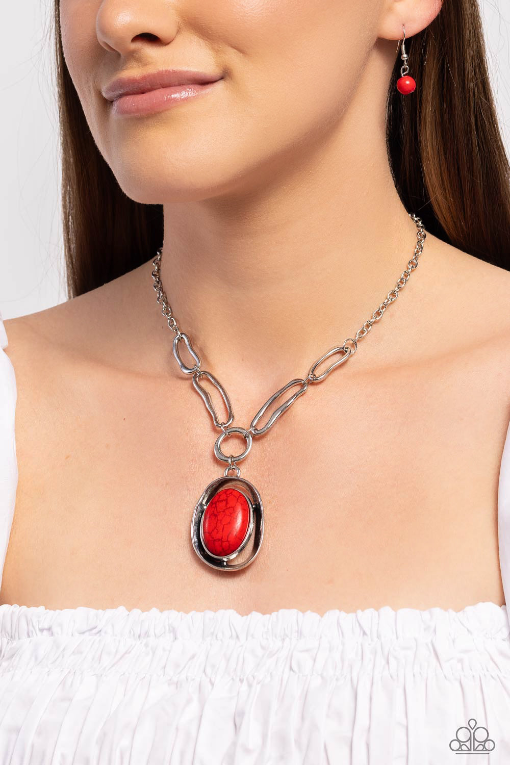 Paparazzi ~ Sandstone Stroll ~ Red Necklace Set