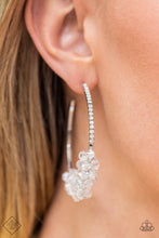 Load image into Gallery viewer, Paparazzi ~ Bubble-Bursting Bling ~ White Hoop Earrings (Fashion Fix Exclusive)