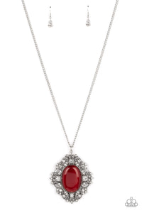 Paparazzi ~ Dream Board Dazzle ~ Red Vintage Pendant Necklace Set