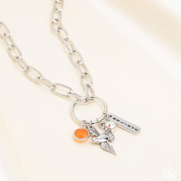 Paparazzi - Inspired Songbird - Orange Necklace Set