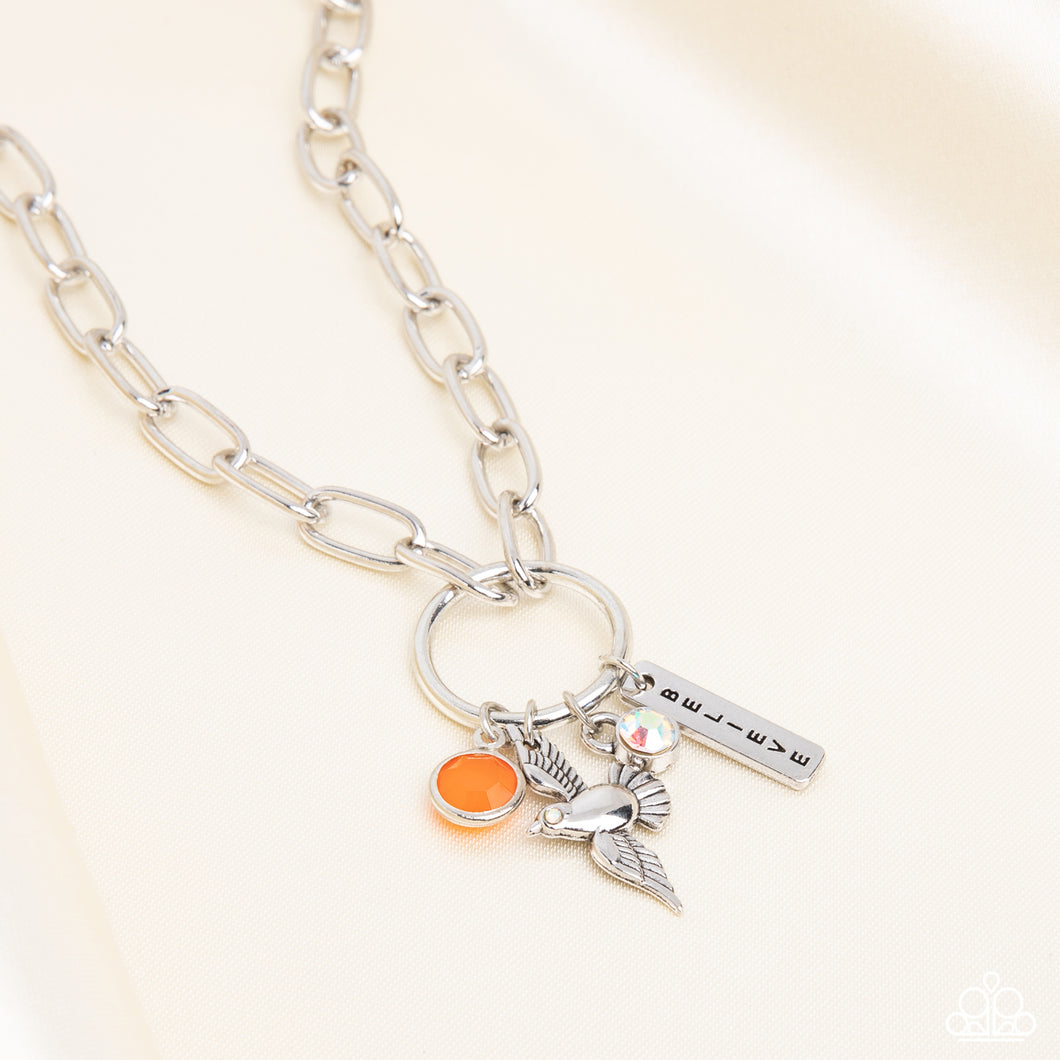 Paparazzi - Inspired Songbird - Orange Necklace Set