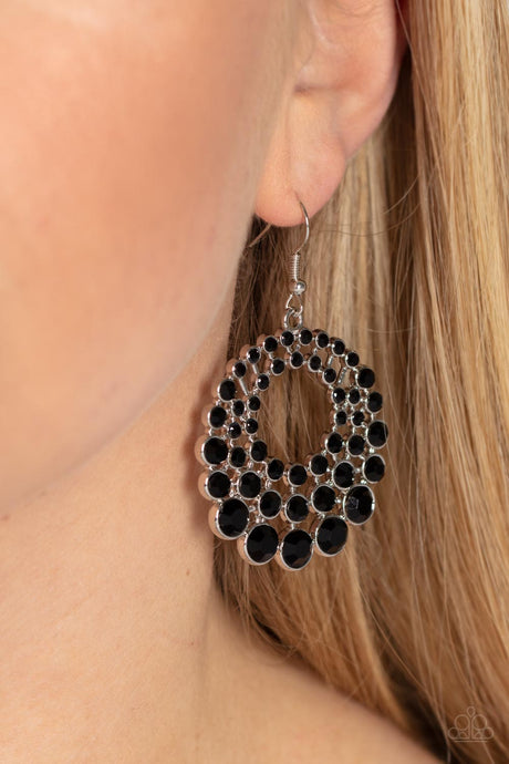 Paparazzi ~ So Self-GLOW-rious ~ Black Earrings