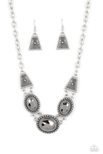 Load image into Gallery viewer, Paparazzi ~ Textured TRAPEZOID ~ Silver Necklace Set