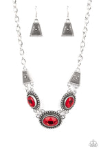 Load image into Gallery viewer, Paparazzi ~ Textured TRAPEZOID ~ Red Necklace Set