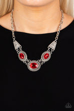 Load image into Gallery viewer, Paparazzi ~ Textured TRAPEZOID ~ Red Necklace Set