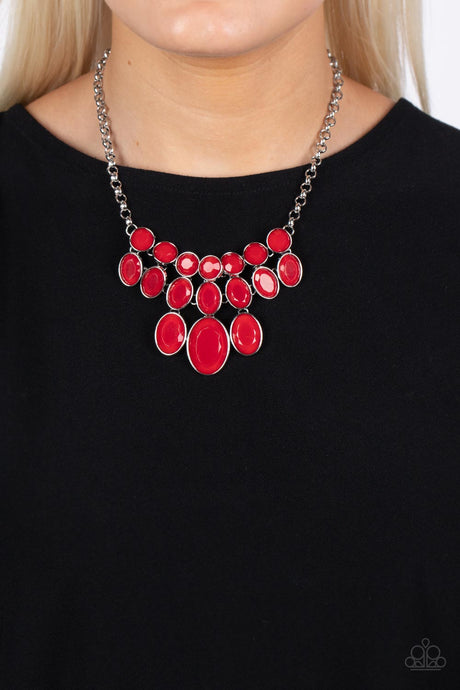 Paparazzi ~ Delectable Daydream ~ Red Necklace and Bracelet Set