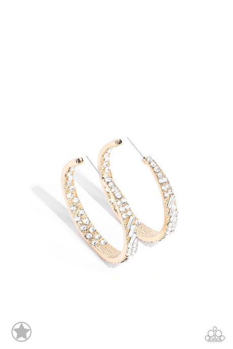 Paparazzi ~ GLITZY By Association ~ Gold Hoop Earrings (Blockbuster)
