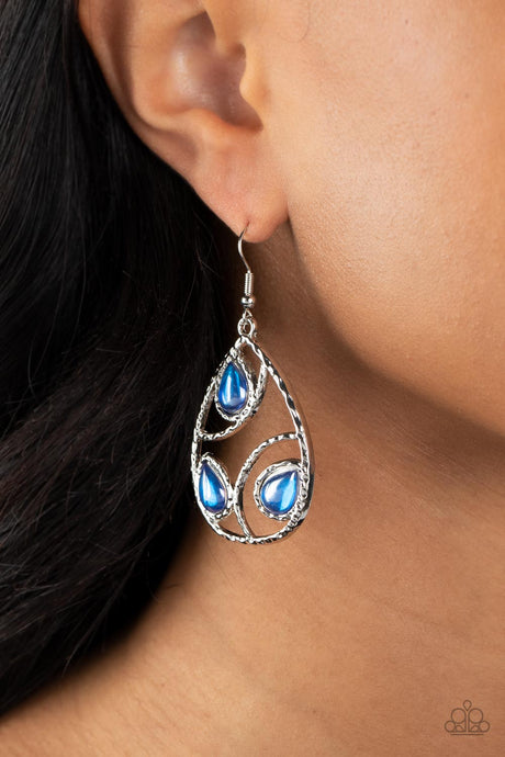 Paparazzi ~ Send the BRIGHT Message ~ Blue Earrings