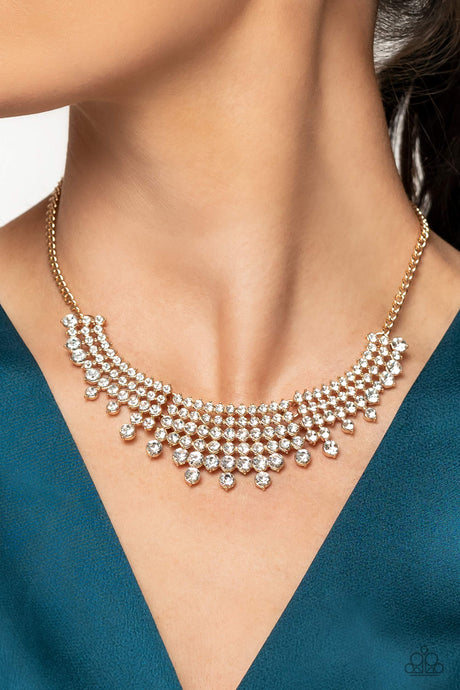 Paparazzi ~ Shimmering Song ~ Gold Necklace Set (Life of the Party Exclusive)
