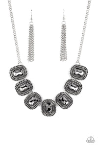 Paparazzi ~ Iced Iron ~ Silver Necklace Set