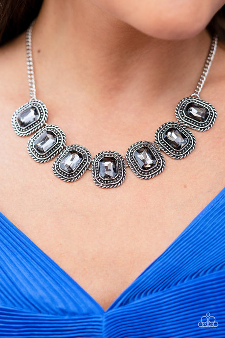 Paparazzi ~ Iced Iron ~ Silver Necklace Set