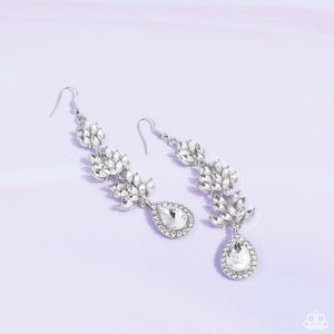 Paparazzi ~ Water Lily Whimsy ~ White Earrings (Life of the Party Exclusive)