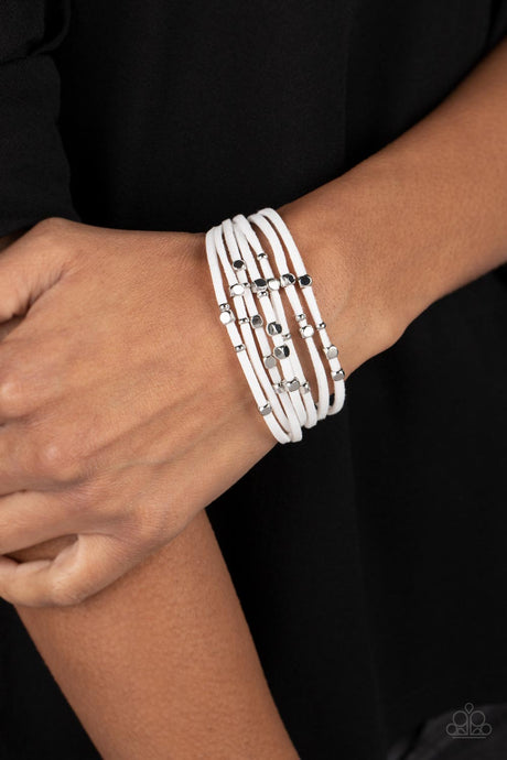 Paparazzi ~ Clustered Constellations ~ White Bracelet with magnetic closure