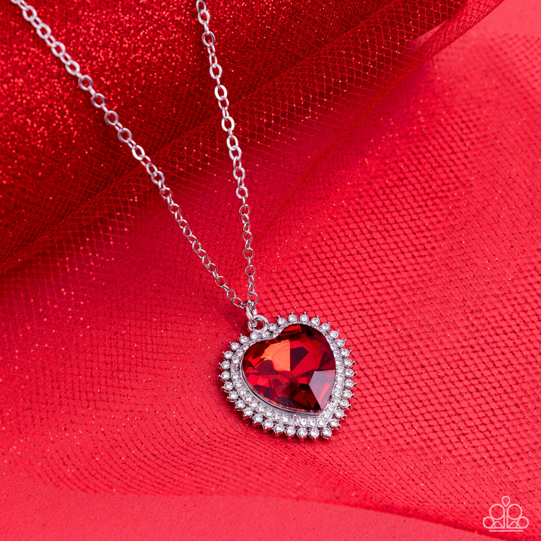 Paparazzi ~ Sweethearts Stroll ~ Red Heart Pendant Necklace Set