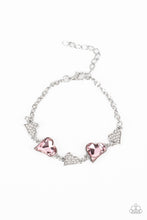 Load image into Gallery viewer, Paparazzi ~ Cluelessly Crushing ~ Pink Hearts Bracelet