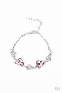 Paparazzi ~ Cluelessly Crushing ~ Pink Hearts Bracelet