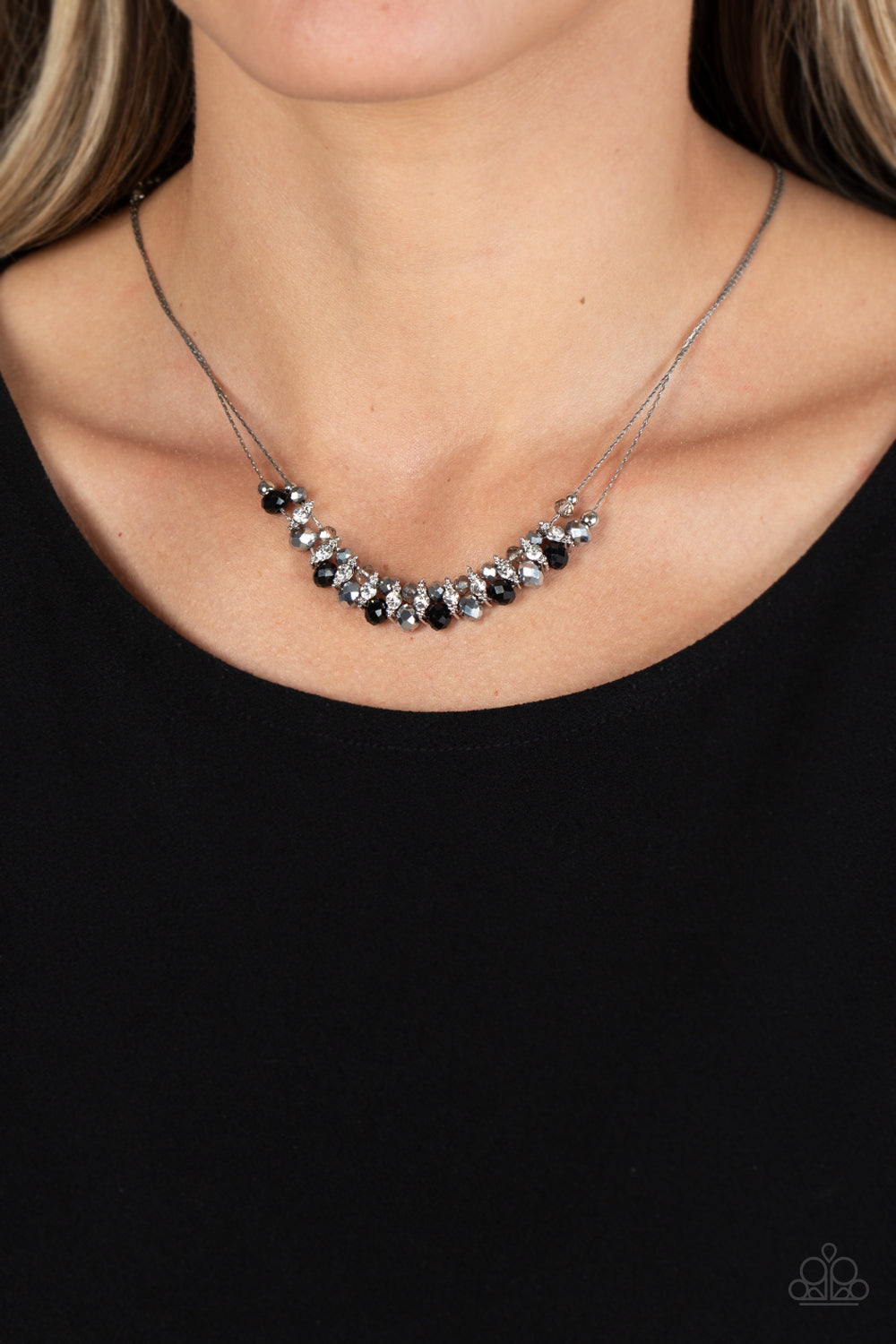Paparazzi ~ Shimmering High Society ~ Black Necklace Set