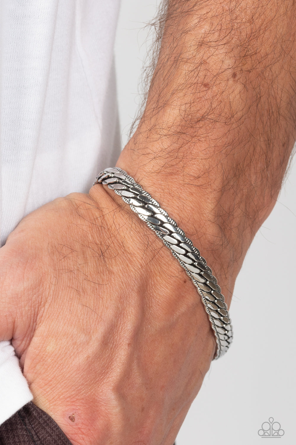 Paparazzi ~ Cargo Couture ~ Men's Silver Urban Bracelet