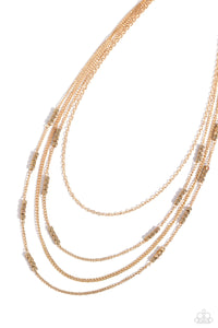 Paparazzi ~ Metallic Monarch ~ Gold Necklace Set