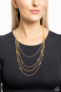 Paparazzi ~ Metallic Monarch ~ Gold Necklace Set