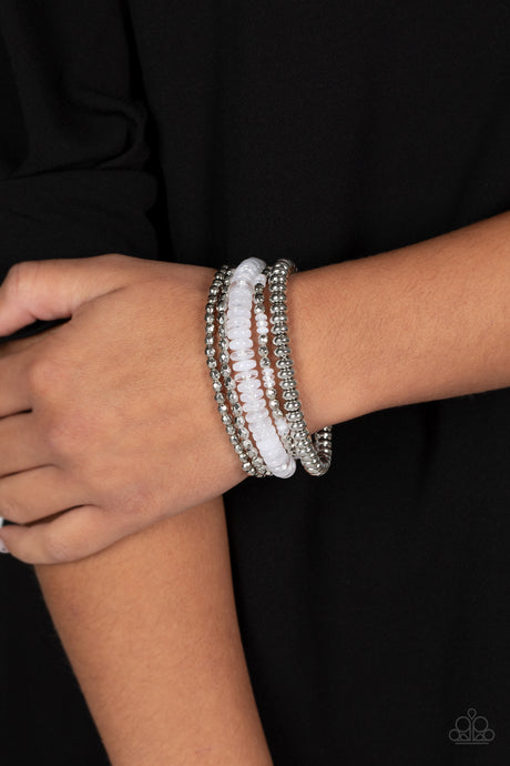 Paparazzi ~ Pristine Pixie Dust ~ White Bracelet