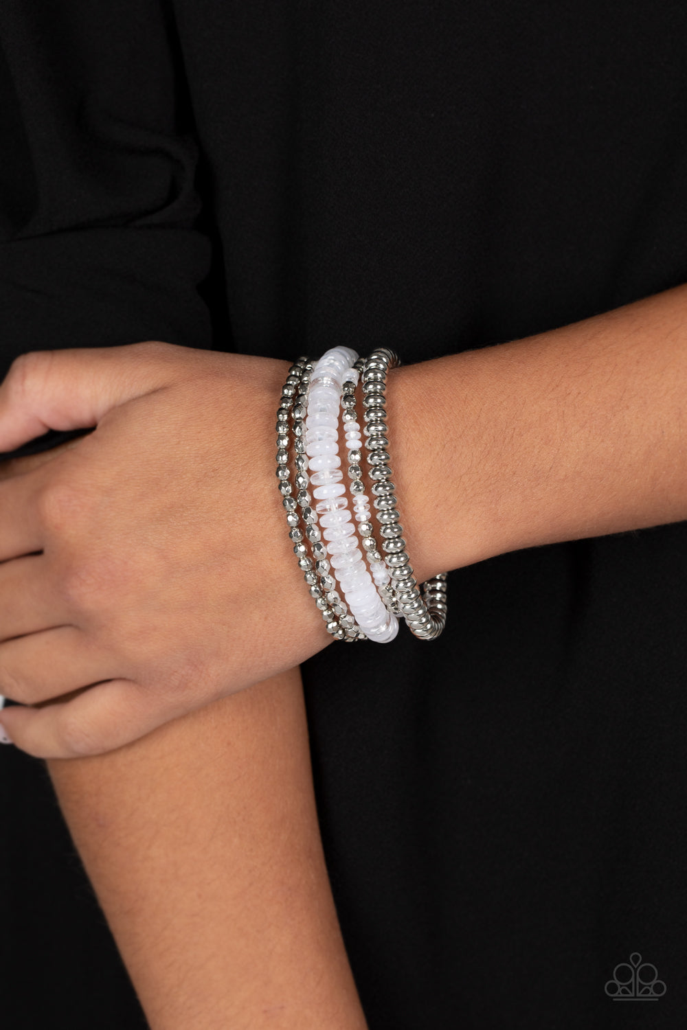 Paparazzi ~ Pristine Pixie Dust ~ White Bracelet