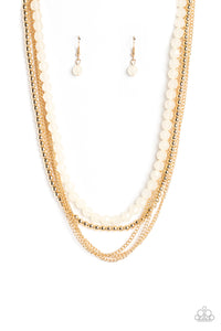 Paparazzi ~ Boardwalk Babe ~ Gold Necklace Set