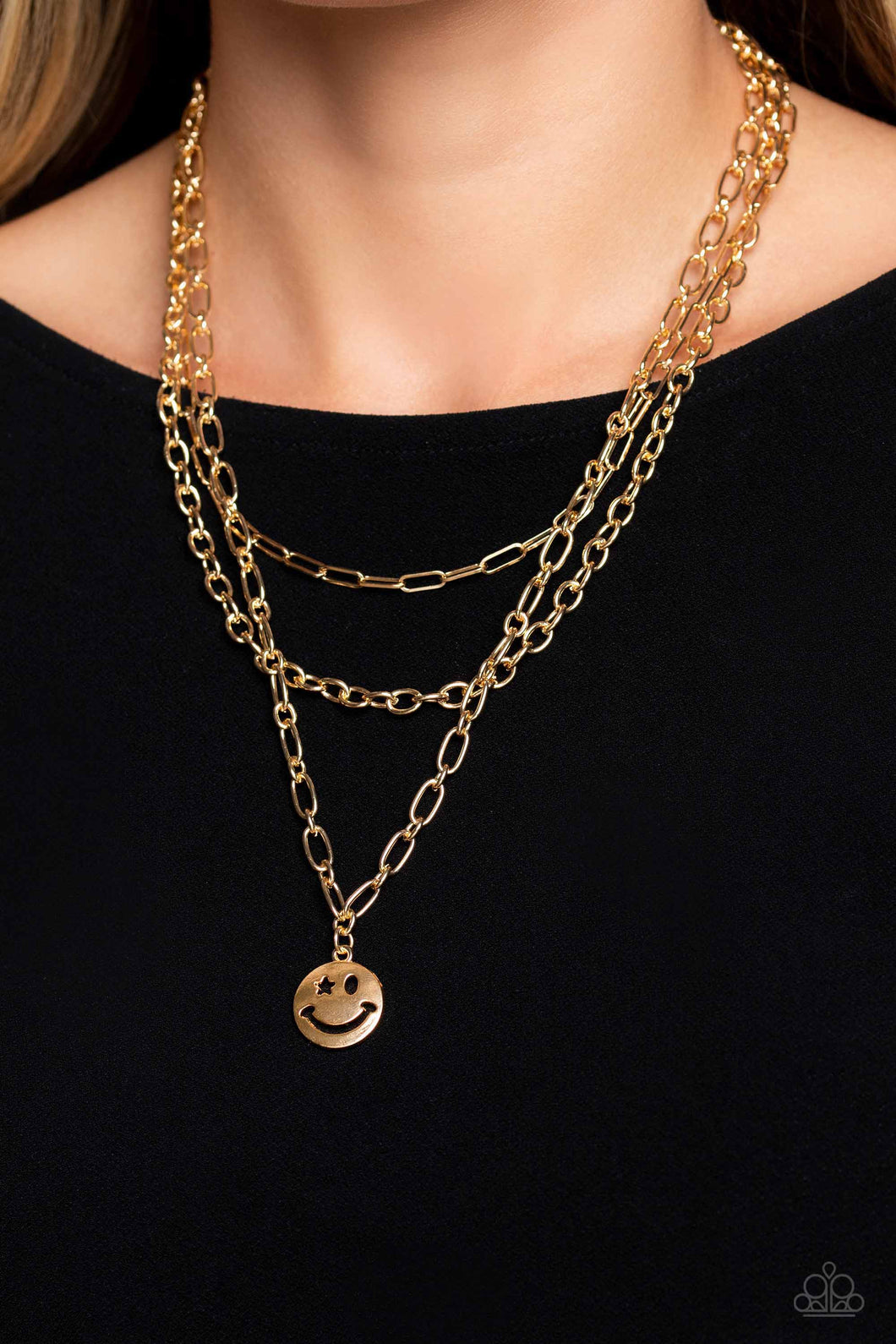 Paparazzi ~ Winking Wanderer ~ Gold Necklace Set