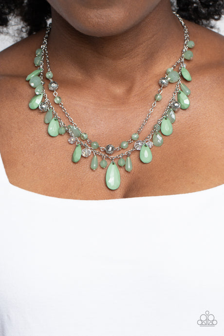 Paparazzi ~ Flirty Flood ~ Green Necklace Set