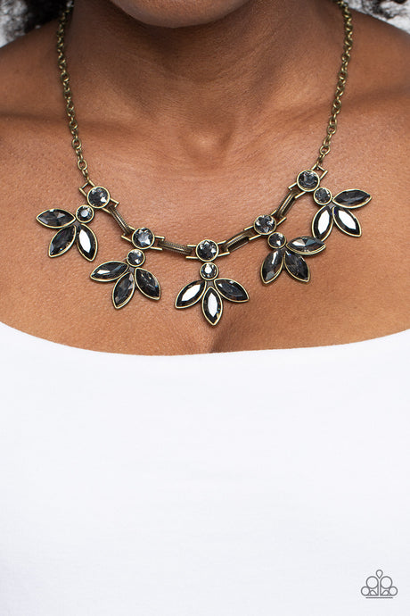 Paparazzi ~ Dauntlessly Debonair ~ Brass Necklace Set