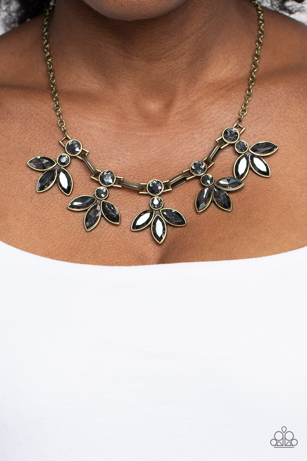 Paparazzi ~ Dauntlessly Debonair ~ Brass Necklace Set