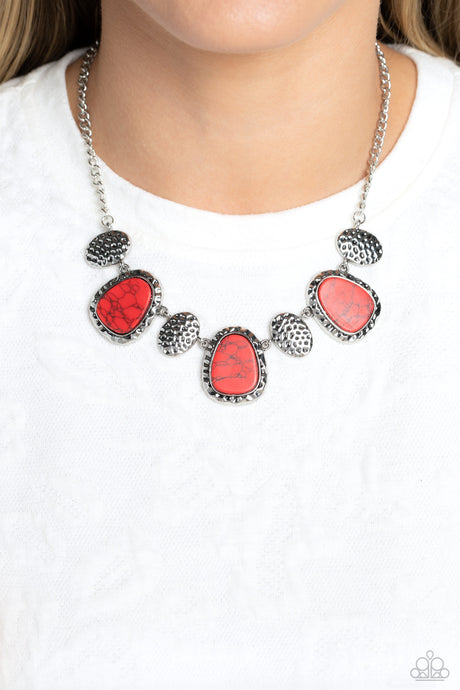 Paparazzi ~ Badlands Border ~ Red Necklace Set