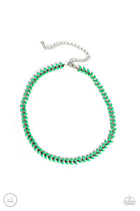 Paparazzi ~ Grecian Grace ~ Green Choker Necklace Set