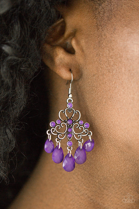 Paparazzi - Dip It GLOW - Purple Earrings - Klassy Jewelz Boutique