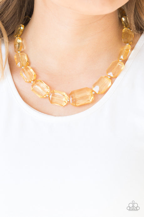Paparazzi - ICE Versa - Yellow Necklace - Klassy Jewelz Boutique