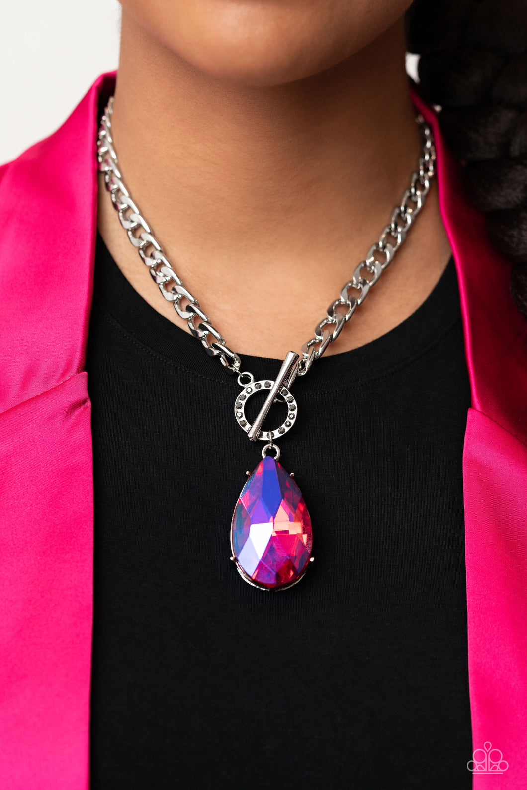 Paparazzi ~ Edgy Exaggeration ~ Pink Necklace Set