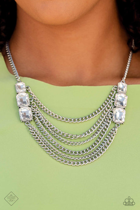 Paparazzi ~ Come CHAIN or Shine ~ White Necklace Set (Fashion Fix Exclusive)