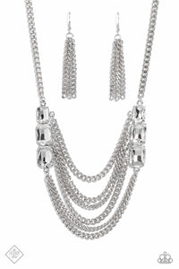 Paparazzi ~ Come CHAIN or Shine ~ White Necklace Set (Fashion Fix Exclusive)