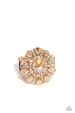 Load image into Gallery viewer, Paparazzi ~ GLIMMER and Spice  ~ Gold Ring with Stretchy Band (Life of the Party Exclusive)