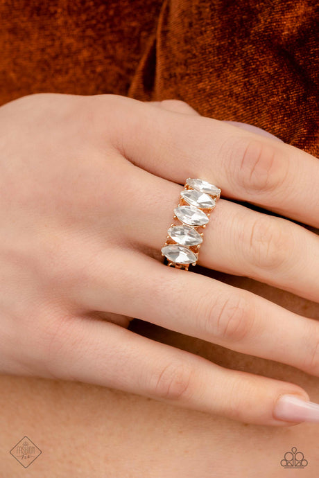 Paparazzi ~ Lavish Lure ~ Gold Ring with a Dainty Stretchy Band (Fashion Fix Exclusive)